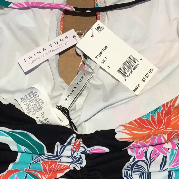 NWT $152 TRINA TURK US 4 TROPIC WAVE ONE PIECE - Picture 9 of 12